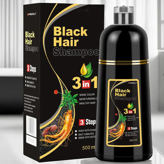 3 in 1 Black Hair Dye Shampoo - Buy 1 Get 1 Free